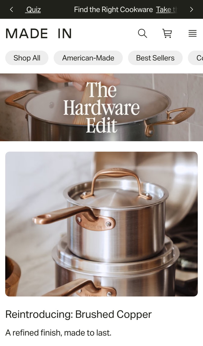 The mobile paid page shows two large brand images before a product choice appears.