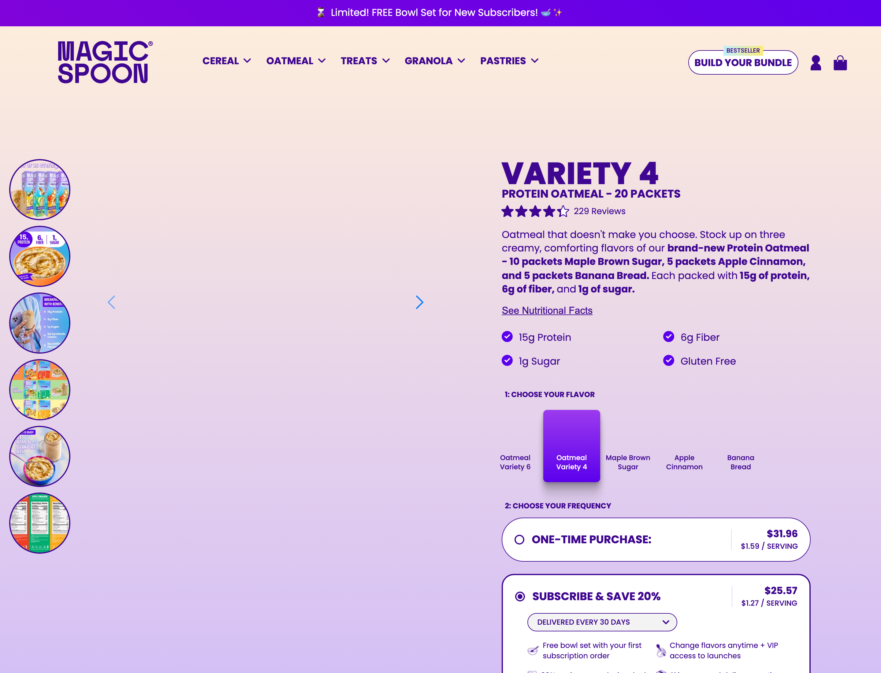 The exact desktop destination shows the product, offer, and subscription choices