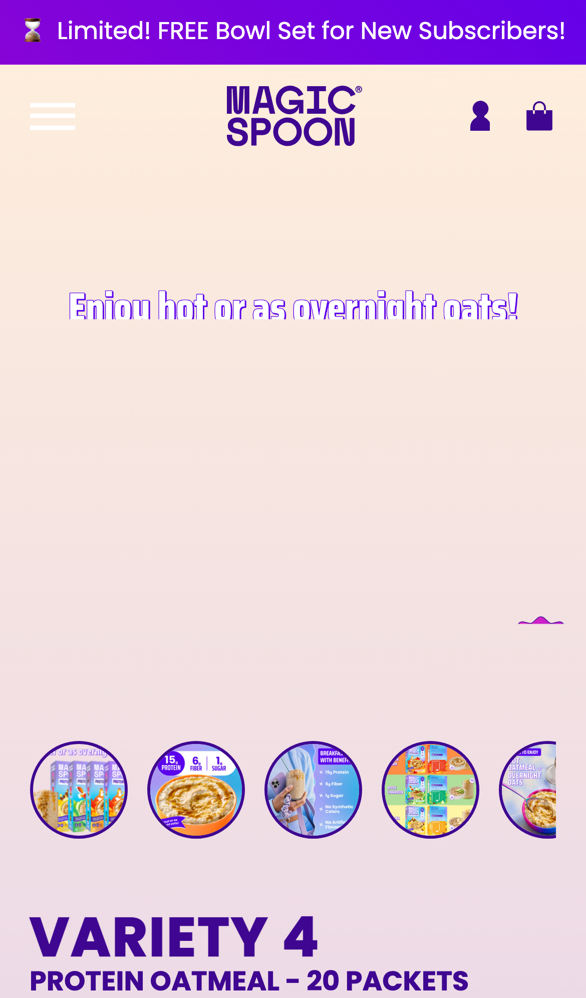 The exact mobile destination begins with a mostly empty product area